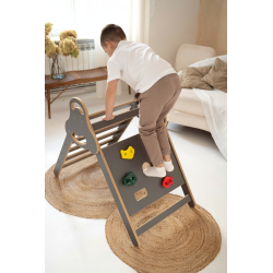 Mur d'escalade Montessori en bois – Gris