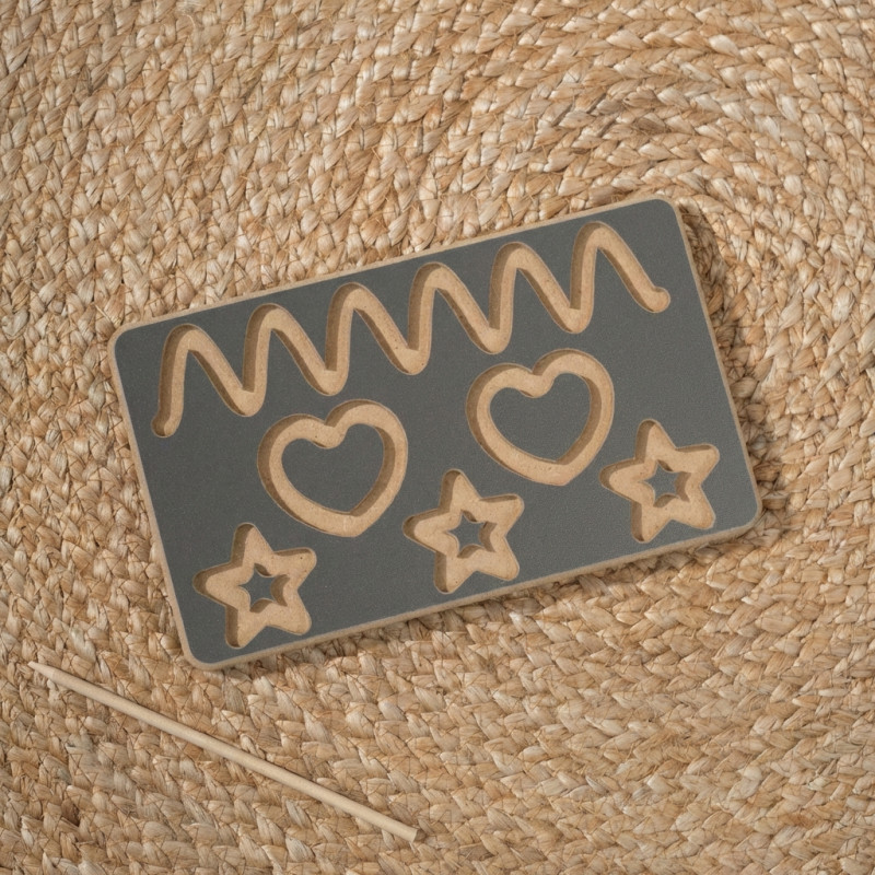 Tablette graphomotrice Montessori enfant en bois - Grise