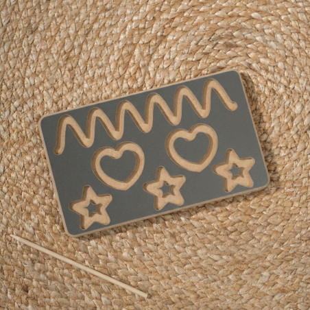 Tablette graphomotrice Montessori enfant en bois - Grise