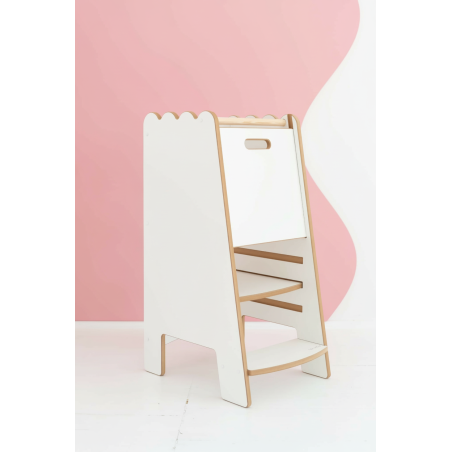 Tour d'observation Montessori en bois avec volant naturel