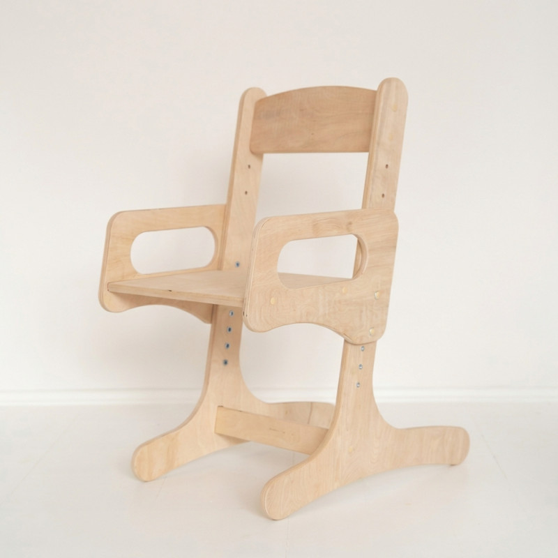 Chaise enfant réglable Montessori en bois naturel