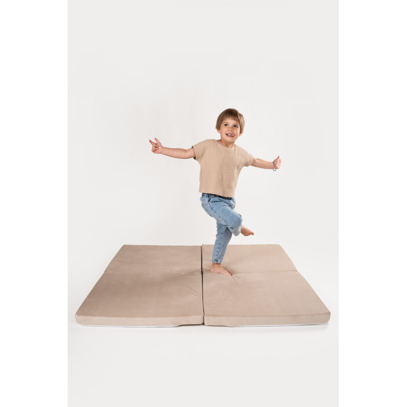 Tapis de jeu Montessori enfant carré en mousse - Beige