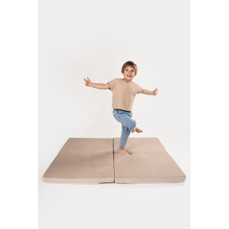 Tapis de jeu Montessori enfant carré en mousse - Beige