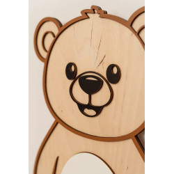 Veilleuse Montessori ours en bois pour chambre enfant — photo 2