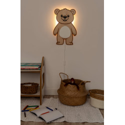 Veilleuse Montessori ours en bois pour chambre enfant — photo 3