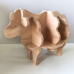 Augustin - Bookcase in the shape of a sheep - Varnished raw wood - Photo 3