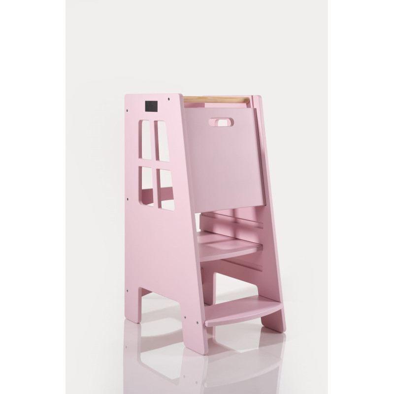 Tour d'apprentissage Montessori en bois - Rose