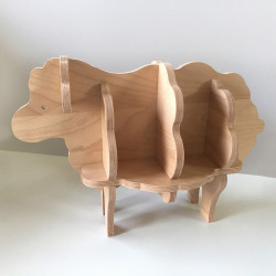 Augustin - Bookcase in the shape of a sheep - Varnished raw wood - Photo 5