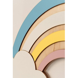 Veilleuse Montessori enfant arc-en-ciel en bois — photo 2