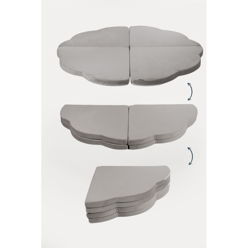 Tapis de jeu Montessori nuages - Gris
