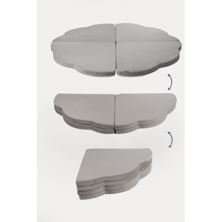 Tapis de jeu Montessori nuages - Gris