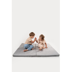Tapis de jeu Montessori enfant carré en mousse - Gris
