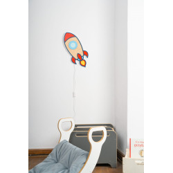 Veilleuse fusée en bois Montessori pour chambre enfant