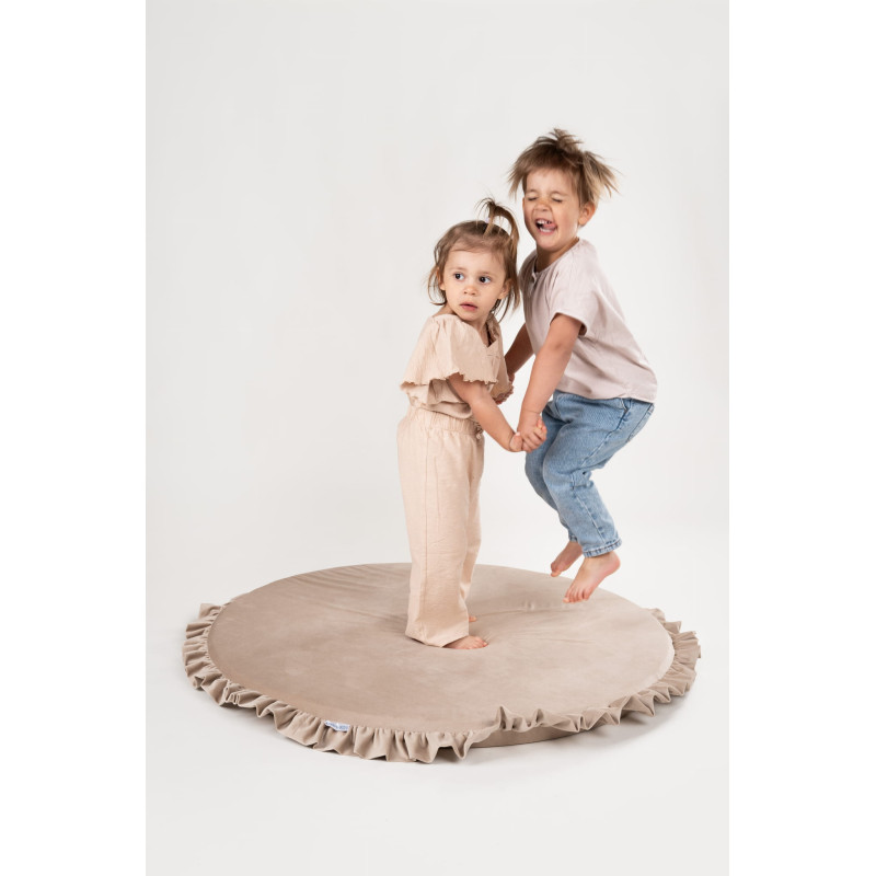 Tapis d'éveil Montessori enfant à volants en mousse - Beige