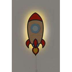 Veilleuse fusée en bois Montessori pour chambre enfant — photo 4