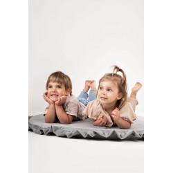 Tapis d'éveil Montessori enfant à volants en mousse - Gris