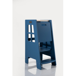 Tour d'observation Montessori sécurisée en bois - Bleu marine