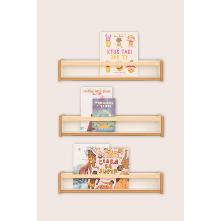 Lot de 3 étagères murales Montessori en bois pour livres