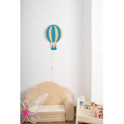 Veilleuse montgolfière en bois pour chambre d'enfant