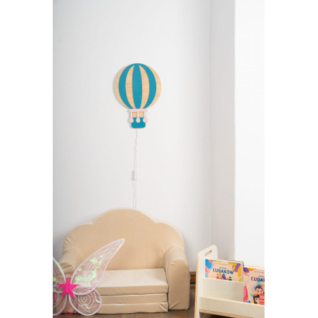 Veilleuse montgolfière en bois pour chambre d'enfant