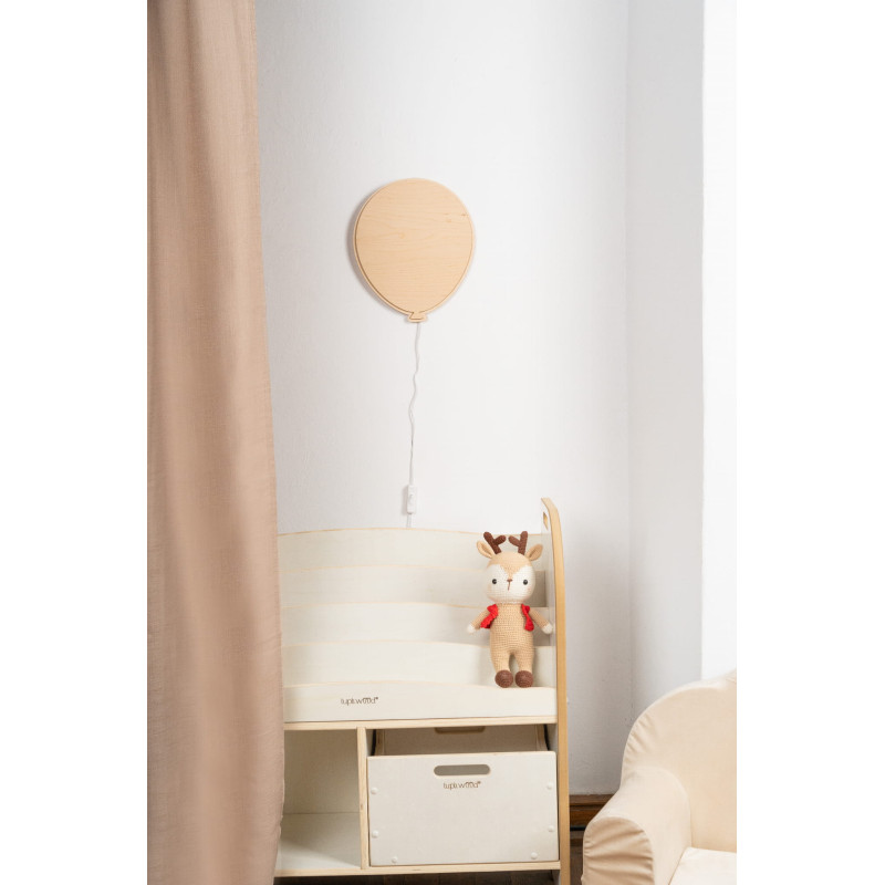 Veilleuse ballon en bois pour enfant - naturel