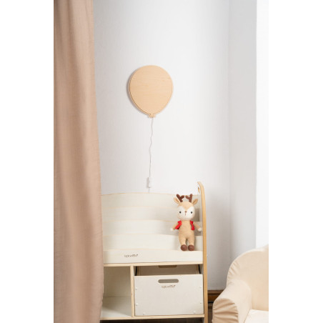 Veilleuse ballon en bois pour enfant - naturel