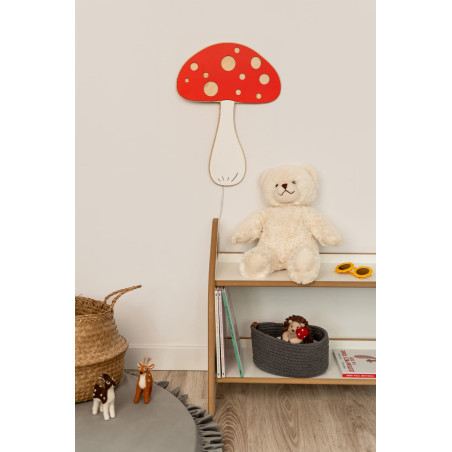 Veilleuse champignon en bois pour chambre d'enfant