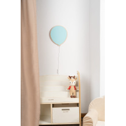 Veilleuse ballon en bois pour chambre d'enfant - Bleu clair