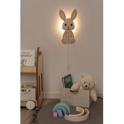 Veilleuse lapin en bois pour chambre d'enfant — photo 3