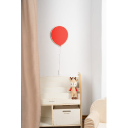 Veilleuse ballon en bois pour chambre d'enfant - Rouge