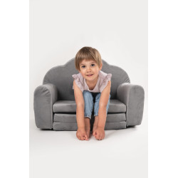 Canapé enfant Montessori convertible en mousse - Gris