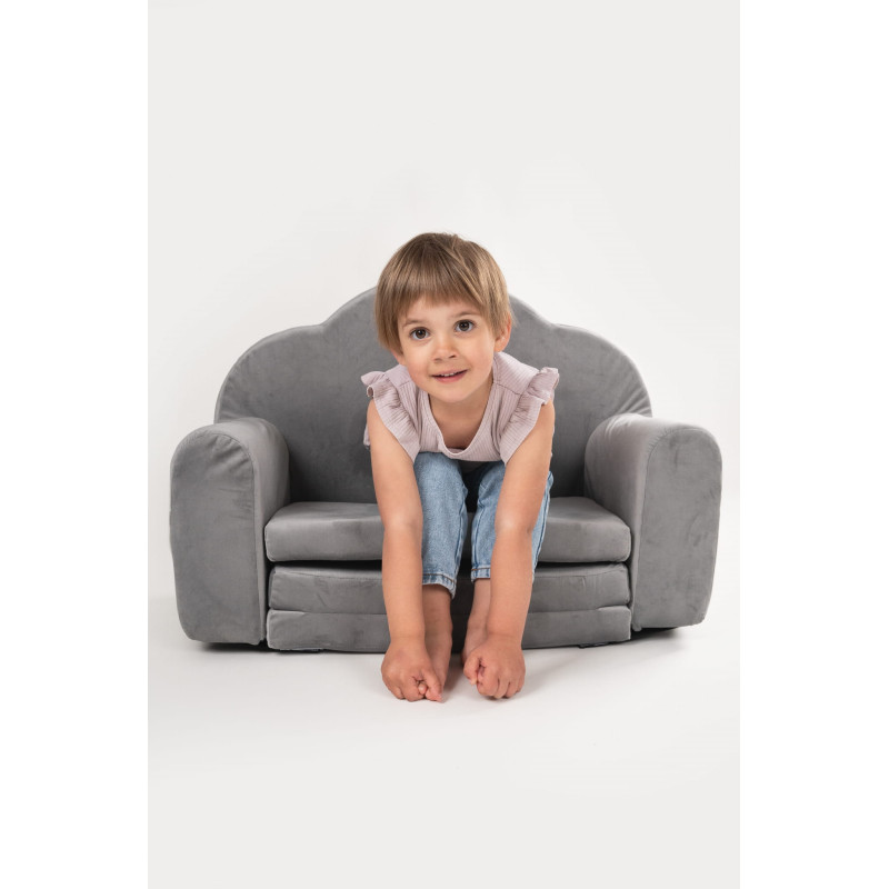 Canapé enfant Montessori convertible en mousse - Gris