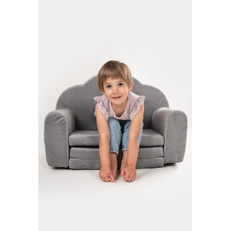 Canapé enfant Montessori convertible en mousse - Gris