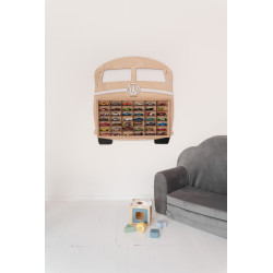 Étagère murale en bois pour petites voitures