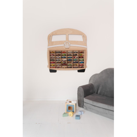 Étagère murale en bois pour petites voitures