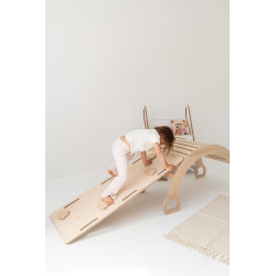 Balançoire Montessori XXL en bois avec glissière nuages — photo 3