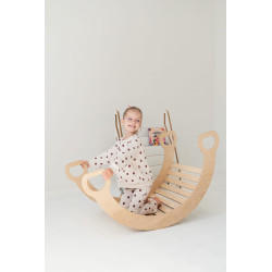 Balançoire Montessori XXL en bois avec glissière nuages — photo 5
