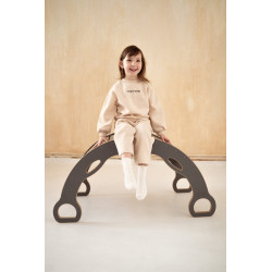Balançoire Montessori XXL en bois avec poignées - Grise — photo 2