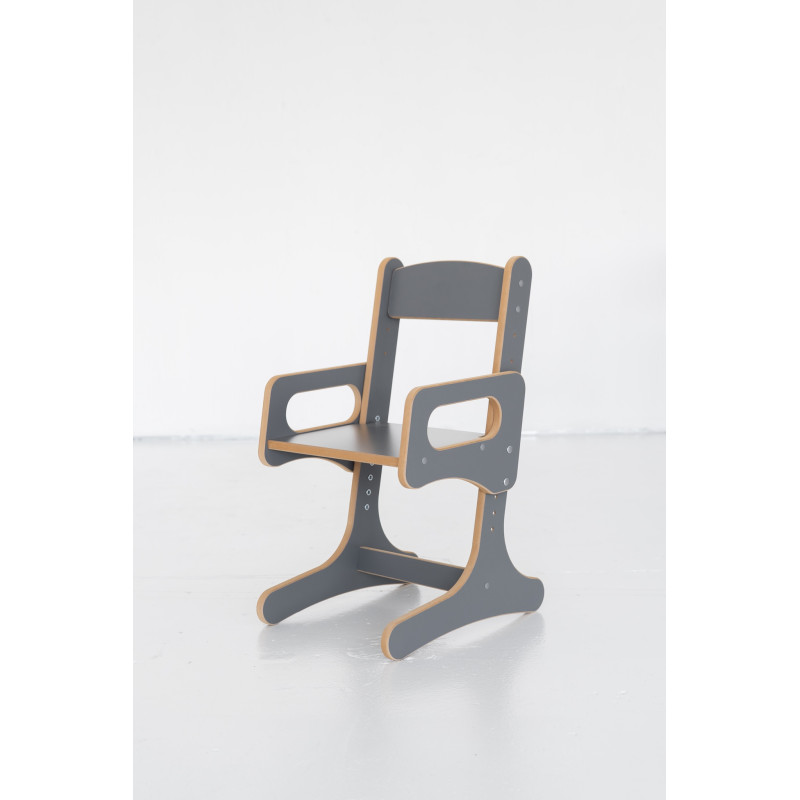 Chaise enfant Montessori réglable en bois - Gris