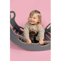 Balançoire Montessori XXL en bois avec poignées - Grise — photo 7