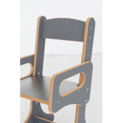 Chaise enfant Montessori réglable en bois - Gris — photo 3