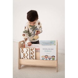 Bibliothèque Montessori enfants en bois naturel - Étagères basses — photo 5