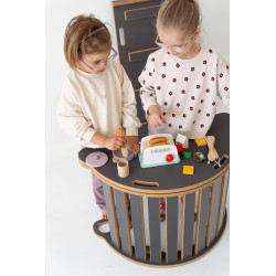 Plateau Montessori en bois hibou - Gris