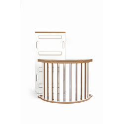 Balançoire Montessori 3-en-1 en bois avec toboggan à barreaux et plateau