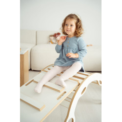 Balançoire Montessori 3-en-1 en bois avec toboggan à barreaux et plateau — photo 2