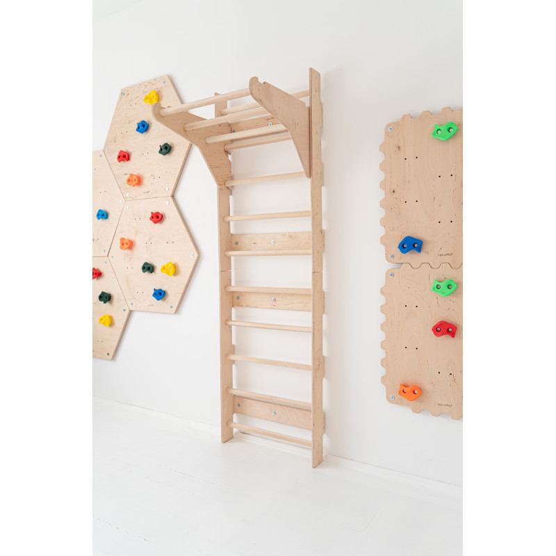 Barre de traction en bois murale pour échelle de gymnastique