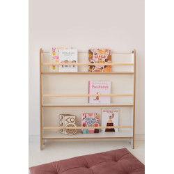 Bibliothèque murale Montessori étroite en bois pour chambre d'enfant — photo 2