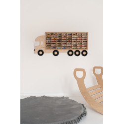 Étagère murale en bois pour petites voitures - Camion