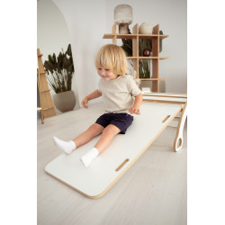 Balançoire Montessori XL en bois naturel avec Toboggan Échelle — photo 2