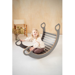 Balançoire Montessori XXL en bois - Gris — photo 4
